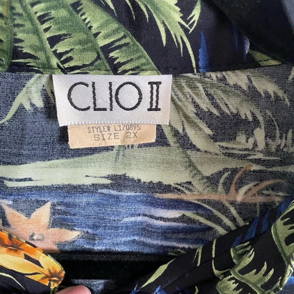Clio Tropical Floral Shirt & Skirt Set Hawaiin‎ Tiki